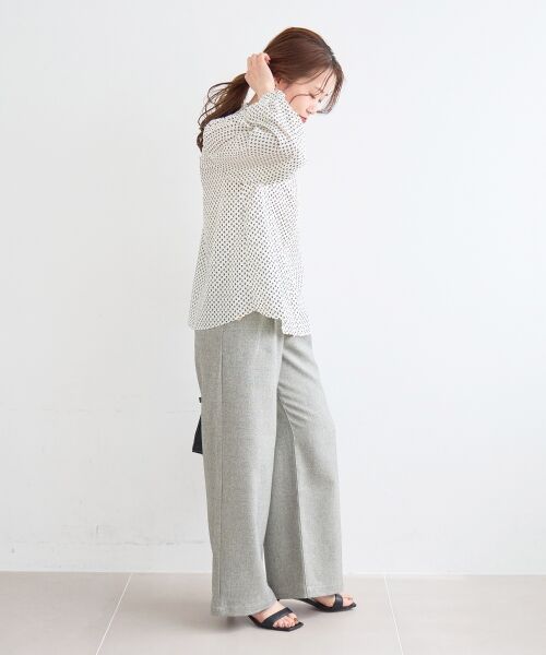 le.coeur blanc / ルクールブラン シャツ・ブラウス | 【日本製】シャーリングネック幾何柄ブラウス | 詳細30