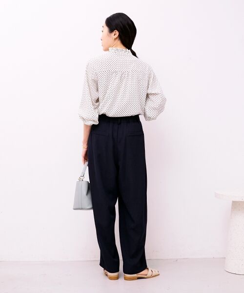 le.coeur blanc / ルクールブラン シャツ・ブラウス | 【日本製】シャーリングネック幾何柄ブラウス | 詳細8