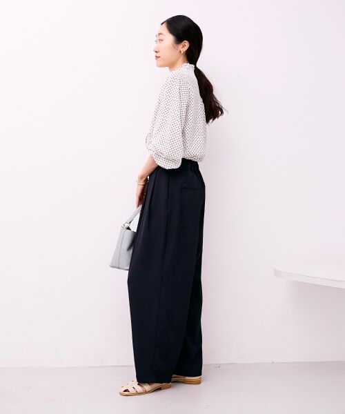 le.coeur blanc / ルクールブラン シャツ・ブラウス | 【日本製】シャーリングネック幾何柄ブラウス | 詳細9