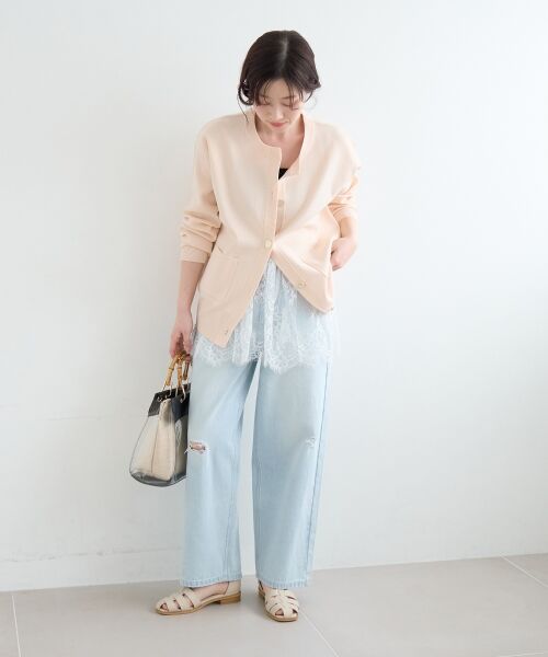 le.coeur blanc / ルクールブラン カーディガン・ボレロ | 《WEB限定アイテム》ウォッシャブルクルーネックカーディガン | 詳細10