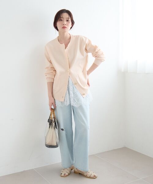 le.coeur blanc / ルクールブラン カーディガン・ボレロ | 《WEB限定アイテム》ウォッシャブルクルーネックカーディガン | 詳細12