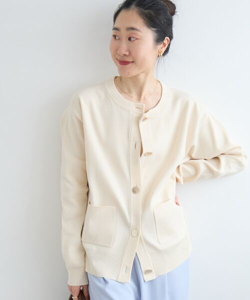 le.coeur blanc / ルクールブラン カーディガン・ボレロ | 《WEB限定アイテム》ウォッシャブルクルーネックカーディガン | 詳細18