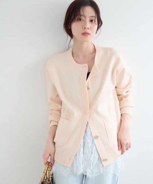 le.coeur blanc / ルクールブラン カーディガン・ボレロ | 《WEB限定アイテム》ウォッシャブルクルーネックカーディガン | 詳細3