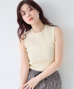 le.coeur blanc / ルクールブラン カットソー | 《WEB限定アイテム》ランダムリブノースリーブトップス