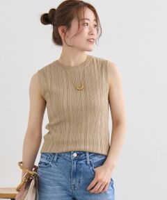 le.coeur blanc / ルクールブラン カットソー | 《WEB限定アイテム》ランダムリブノースリーブトップス