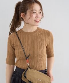 《WEB限定アイテム》ランダムリブハーフスリーブトップス