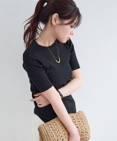 le.coeur blanc / ルクールブラン カットソー | 《WEB限定アイテム》ランダムリブハーフスリーブトップス