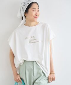 le.coeur blanc / ルクールブラン Tシャツ | 《WEB限定アイテム》ショルダータック箔プリントTシャツ