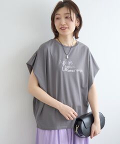 le.coeur blanc / ルクールブラン Tシャツ | 《WEB限定アイテム》ショルダータック箔プリントTシャツ