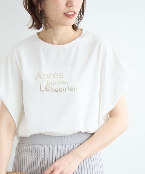 le.coeur blanc / ルクールブラン Tシャツ | 《WEB限定アイテム》ショルダータック箔プリントTシャツ | 詳細12
