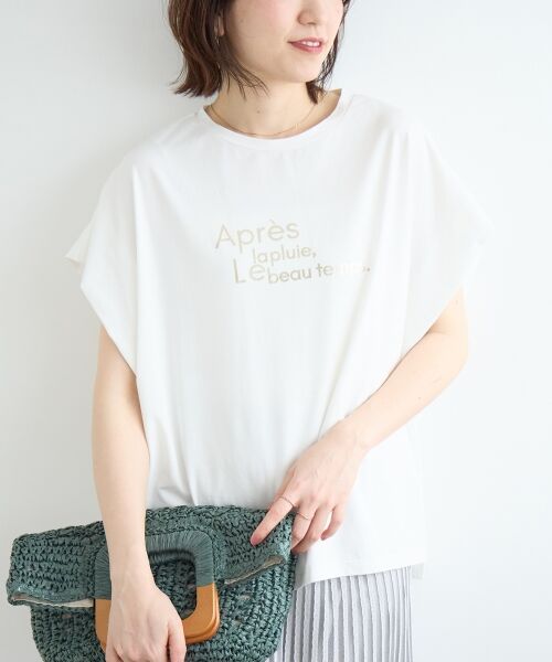 le.coeur blanc / ルクールブラン Tシャツ | 《WEB限定アイテム》ショルダータック箔プリントTシャツ | 詳細13