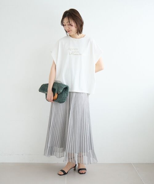 le.coeur blanc / ルクールブラン Tシャツ | 《WEB限定アイテム》ショルダータック箔プリントTシャツ | 詳細15