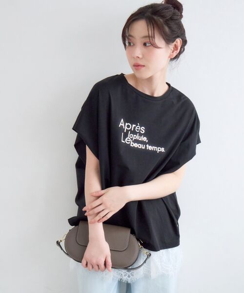 le.coeur blanc / ルクールブラン Tシャツ | 《WEB限定アイテム》ショルダータック箔プリントTシャツ | 詳細19