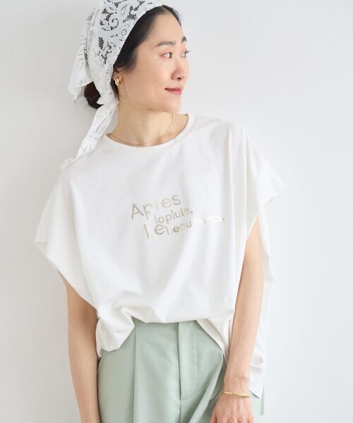 le.coeur blanc / ルクールブラン Tシャツ | 《WEB限定アイテム》ショルダータック箔プリントTシャツ | 詳細2