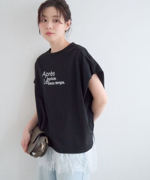 le.coeur blanc / ルクールブラン Tシャツ | 《WEB限定アイテム》ショルダータック箔プリントTシャツ | 詳細20