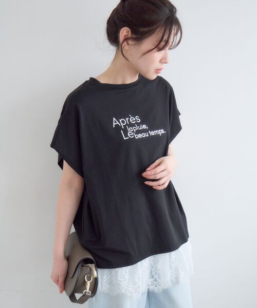 le.coeur blanc / ルクールブラン Tシャツ | 《WEB限定アイテム》ショルダータック箔プリントTシャツ | 詳細22