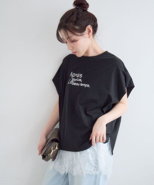 le.coeur blanc / ルクールブラン Tシャツ | 《WEB限定アイテム》ショルダータック箔プリントTシャツ | 詳細24