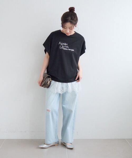 le.coeur blanc / ルクールブラン Tシャツ | 《WEB限定アイテム》ショルダータック箔プリントTシャツ | 詳細26