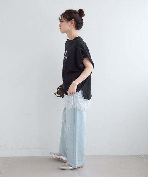 le.coeur blanc / ルクールブラン Tシャツ | 《WEB限定アイテム》ショルダータック箔プリントTシャツ | 詳細27