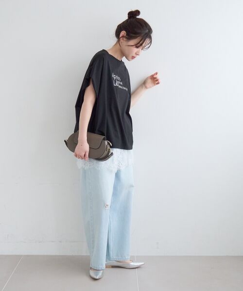 le.coeur blanc / ルクールブラン Tシャツ | 《WEB限定アイテム》ショルダータック箔プリントTシャツ | 詳細29