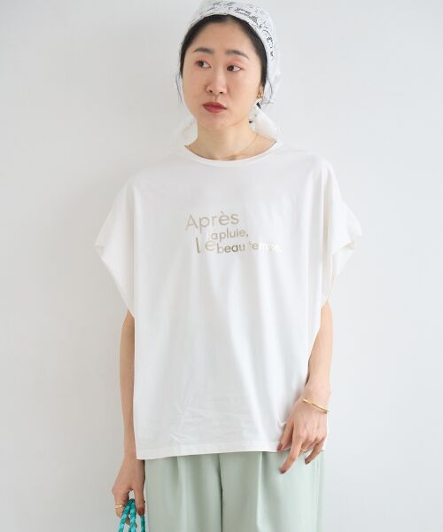le.coeur blanc / ルクールブラン Tシャツ | 《WEB限定アイテム》ショルダータック箔プリントTシャツ | 詳細5