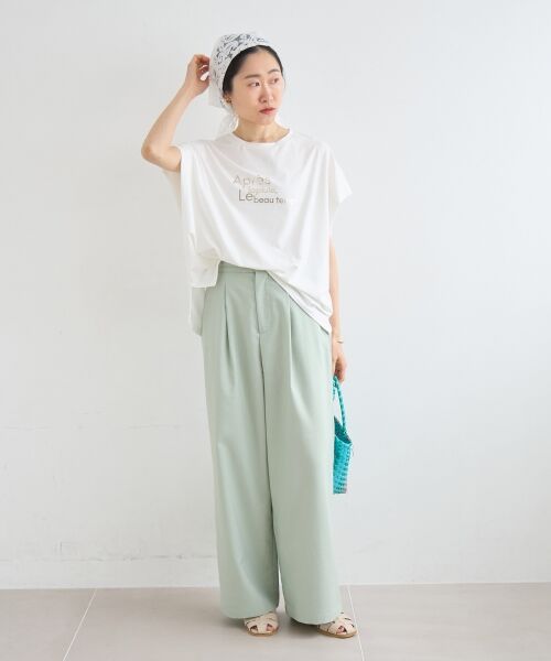 le.coeur blanc / ルクールブラン Tシャツ | 《WEB限定アイテム》ショルダータック箔プリントTシャツ | 詳細8