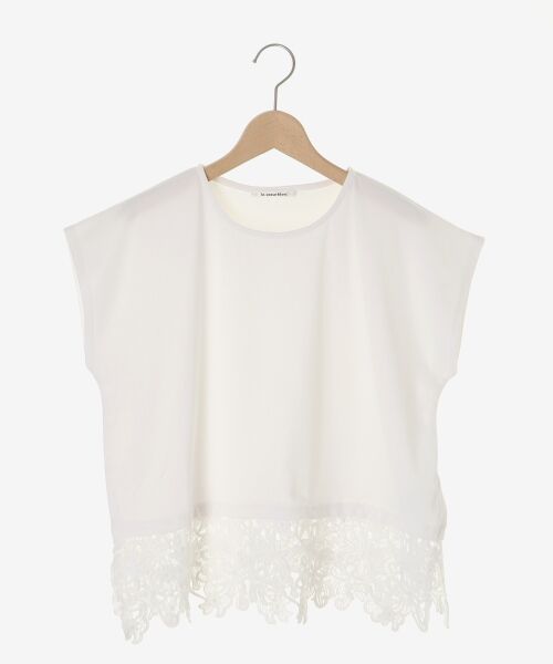 le.coeur blanc / ルクールブラン Tシャツ | 《WEB限定アイテム》裾レースTシャツ（オフ）
