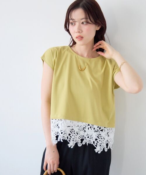 le.coeur blanc / ルクールブラン Tシャツ | 《WEB限定アイテム》裾レースTシャツ | 詳細12