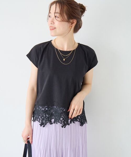 le.coeur blanc / ルクールブラン Tシャツ | 《WEB限定アイテム》裾レースTシャツ | 詳細21