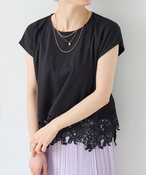 le.coeur blanc / ルクールブラン Tシャツ | 《WEB限定アイテム》裾レースTシャツ | 詳細22