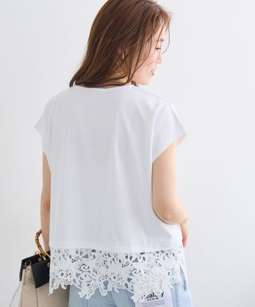 le.coeur blanc / ルクールブラン Tシャツ | 《WEB限定アイテム》裾レースTシャツ | 詳細4