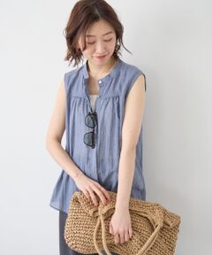 le.coeur blanc / ルクールブラン シャツ・ブラウス | 《WEB限定アイテム》ガーゼノースリーブブラウス