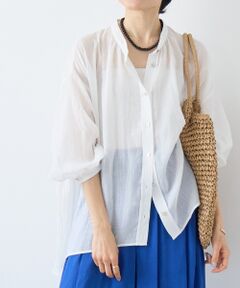 le.coeur blanc / ルクールブラン シャツ・ブラウス | 《WEB限定アイテム》バンドカラーガーゼブラウス