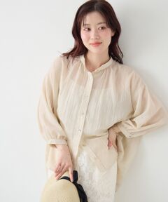 le.coeur blanc / ルクールブラン シャツ・ブラウス | 《WEB限定アイテム》バンドカラーガーゼブラウス