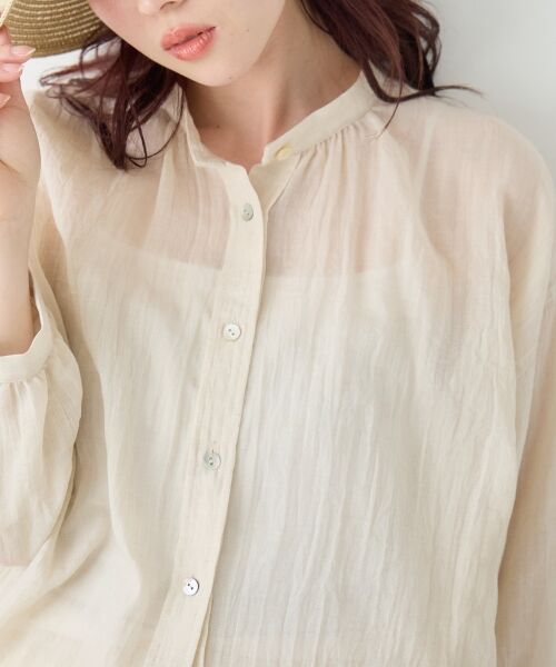 le.coeur blanc / ルクールブラン シャツ・ブラウス | 《WEB限定アイテム》バンドカラーガーゼブラウス | 詳細10