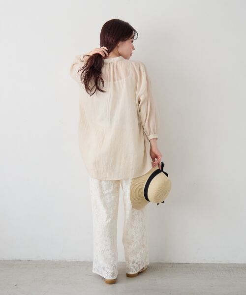 le.coeur blanc / ルクールブラン シャツ・ブラウス | 《WEB限定アイテム》バンドカラーガーゼブラウス | 詳細16