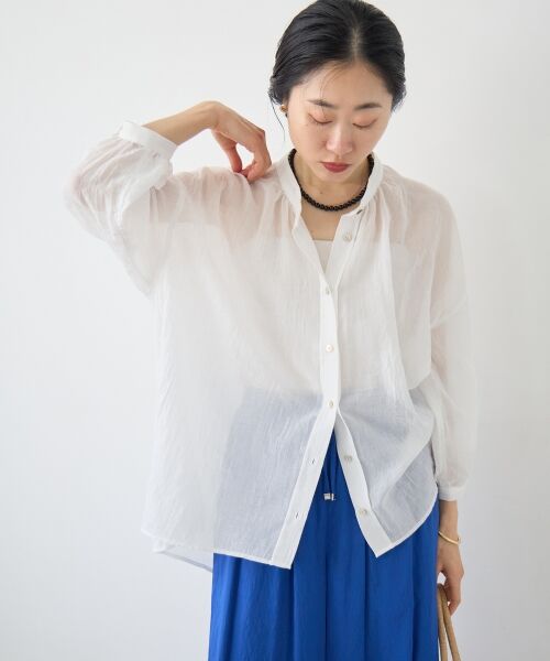 le.coeur blanc / ルクールブラン シャツ・ブラウス | 《WEB限定アイテム》バンドカラーガーゼブラウス | 詳細19