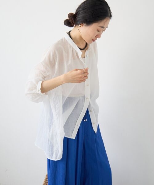 le.coeur blanc / ルクールブラン シャツ・ブラウス | 《WEB限定アイテム》バンドカラーガーゼブラウス | 詳細20