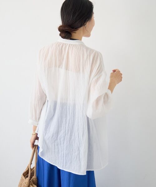 le.coeur blanc / ルクールブラン シャツ・ブラウス | 《WEB限定アイテム》バンドカラーガーゼブラウス | 詳細21