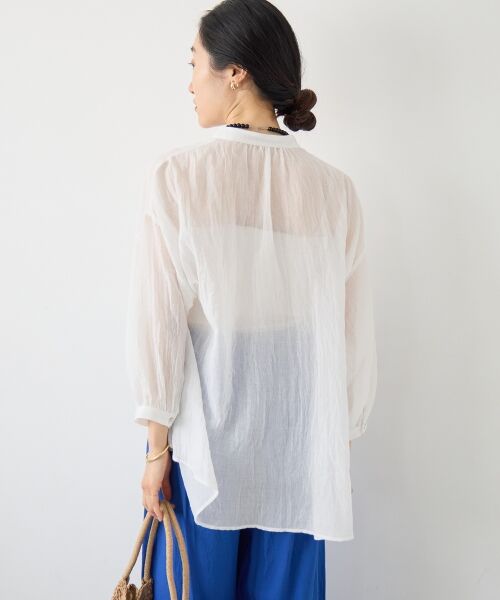 le.coeur blanc / ルクールブラン シャツ・ブラウス | 《WEB限定アイテム》バンドカラーガーゼブラウス | 詳細22