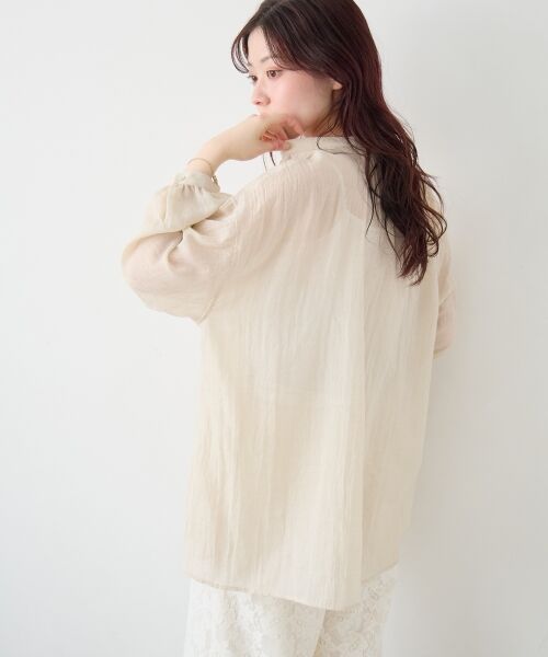 le.coeur blanc / ルクールブラン シャツ・ブラウス | 《WEB限定アイテム》バンドカラーガーゼブラウス | 詳細5