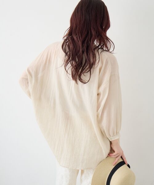 le.coeur blanc / ルクールブラン シャツ・ブラウス | 《WEB限定アイテム》バンドカラーガーゼブラウス | 詳細6