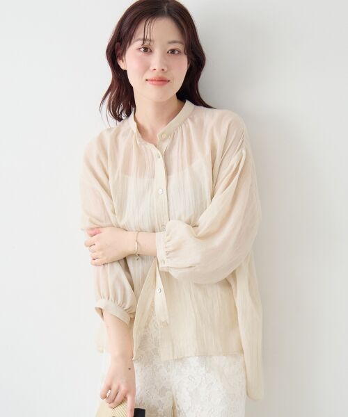 le.coeur blanc / ルクールブラン シャツ・ブラウス | 《WEB限定アイテム》バンドカラーガーゼブラウス | 詳細8