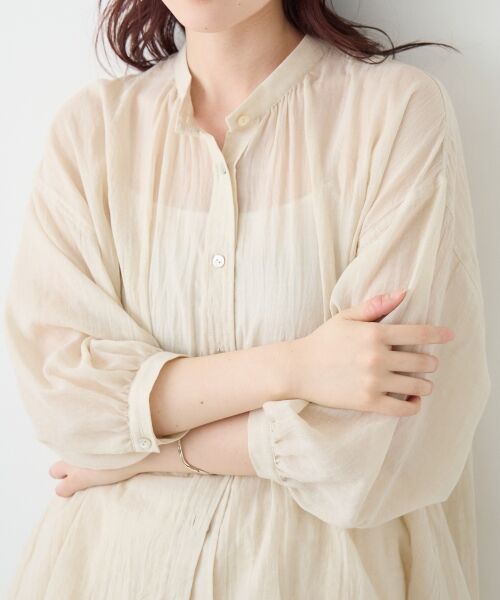 le.coeur blanc / ルクールブラン シャツ・ブラウス | 《WEB限定アイテム》バンドカラーガーゼブラウス | 詳細9