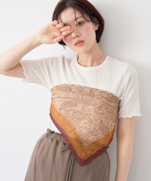 le.coeur blanc / ルクールブラン バンダナ・スカーフ | 《WEB限定アイテム》シフォンアソート柄スカーフ | 詳細10