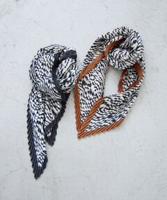 le.coeur blanc / ルクールブラン バンダナ・スカーフ | 《WEB限定アイテム》ゼブラプリントプリーツスカーフ