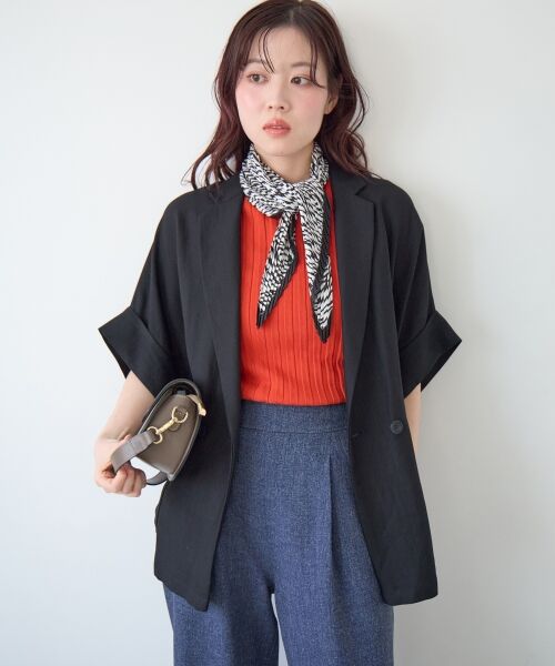 le.coeur blanc / ルクールブラン バンダナ・スカーフ | 《WEB限定アイテム》ゼブラプリントプリーツスカーフ | 詳細1