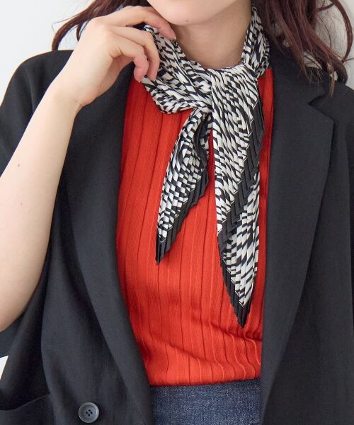 le.coeur blanc / ルクールブラン バンダナ・スカーフ | 《WEB限定アイテム》ゼブラプリントプリーツスカーフ | 詳細2