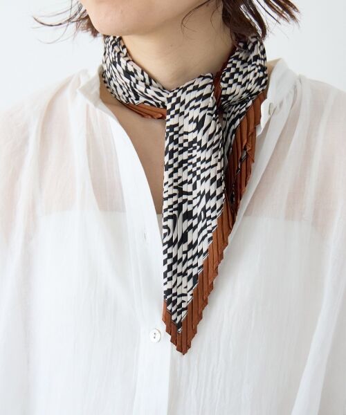 le.coeur blanc / ルクールブラン バンダナ・スカーフ | 《WEB限定アイテム》ゼブラプリントプリーツスカーフ | 詳細6