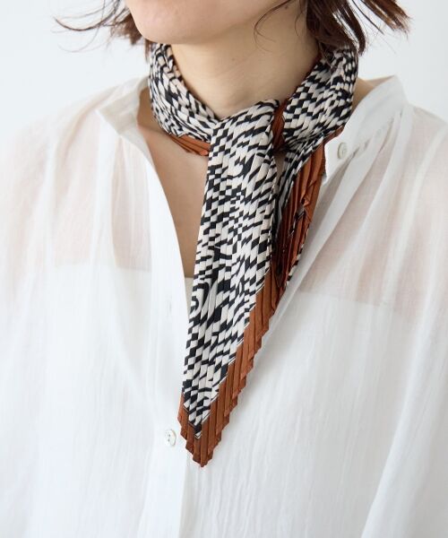 le.coeur blanc / ルクールブラン バンダナ・スカーフ | 《WEB限定アイテム》ゼブラプリントプリーツスカーフ | 詳細7